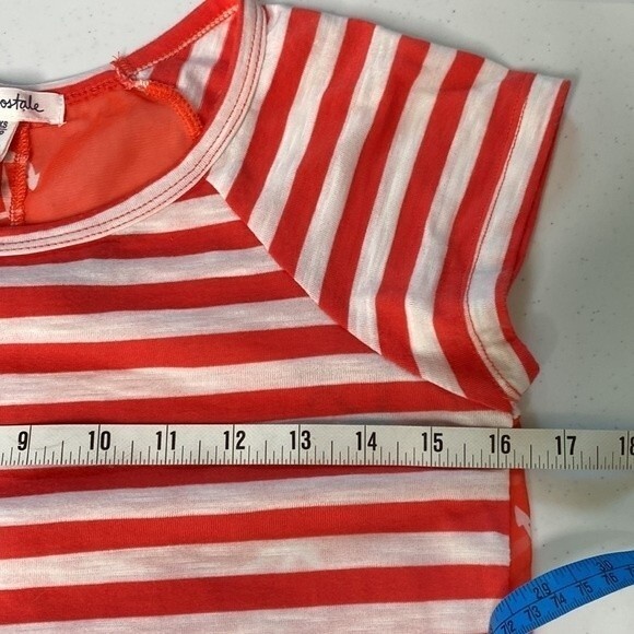 Aeropostale Nautical Stripe Sheer Tie Waist Anchor Print Top Short Sleeve Sailor - Picture 12 of 16